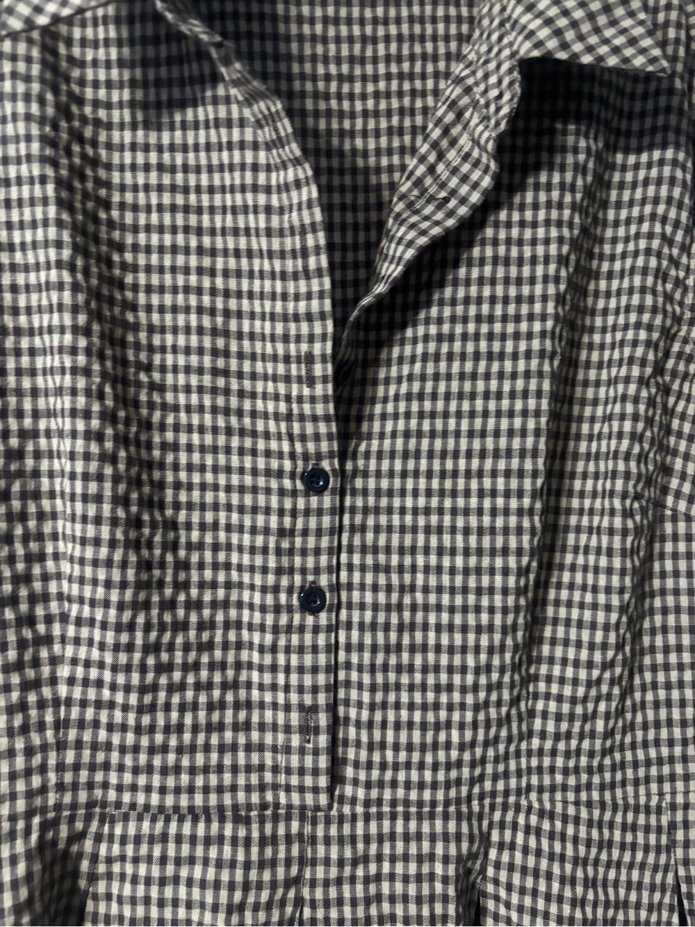 RIHOAS Brown Gingham Midi Shirt Dress Sz XL - Picture 5 of 6